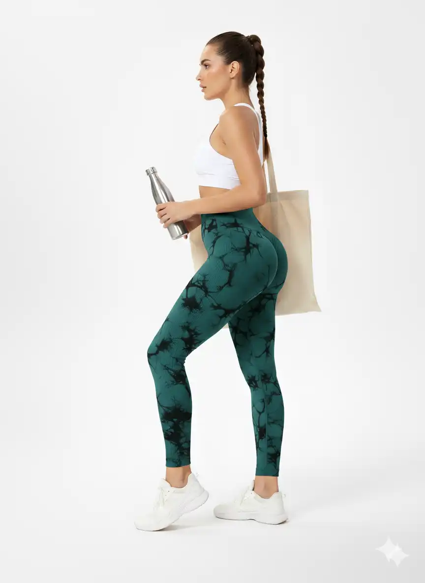 Leggings Tie-Dye Turquoise Noir 02