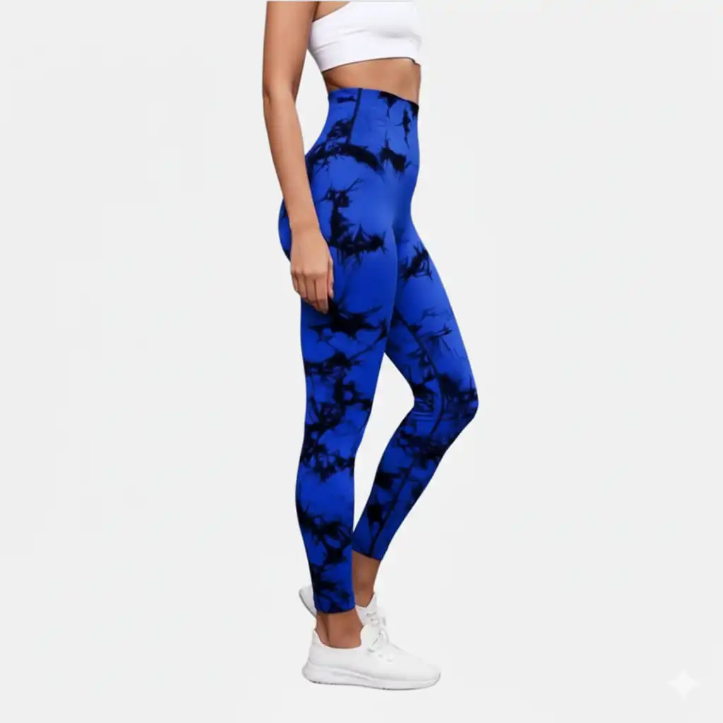 Leggings Tie-Dye bleu Noir 01