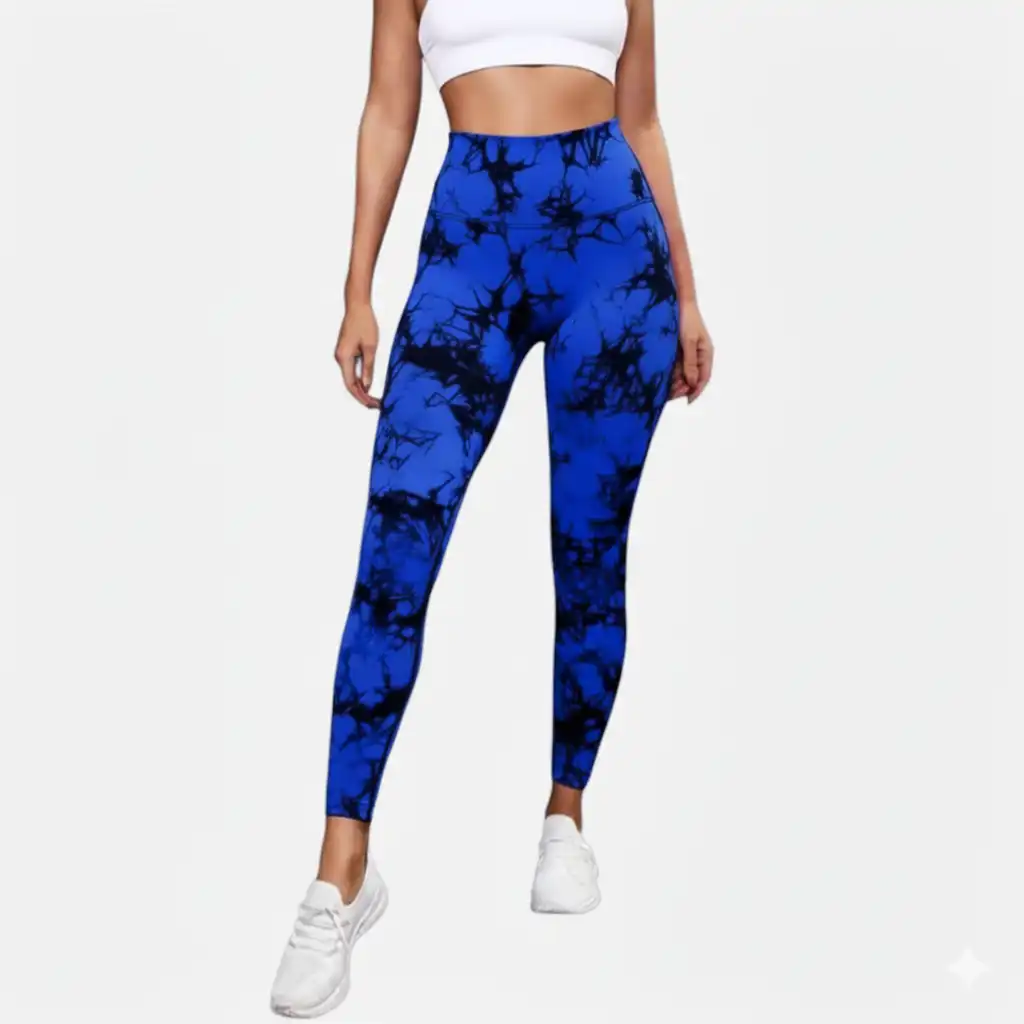 Leggings Tie-Dye bleu Noir 03